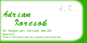 adrian korcsok business card
