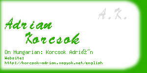 adrian korcsok business card